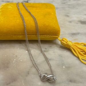 Tiffany & Co. Silver Infinity Double Chain Necklace